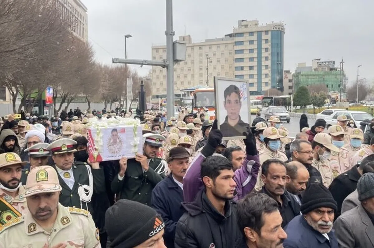 تشییع پیکر یک مرزبان شهید در مشهد