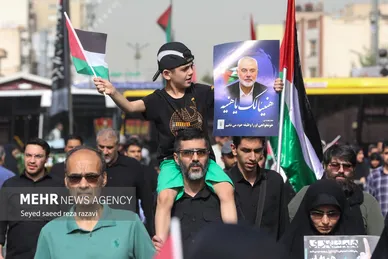 عکس‌هایی از مراسم تشییع پیکر شهید اسماعیل هنیه در تهران- ۲