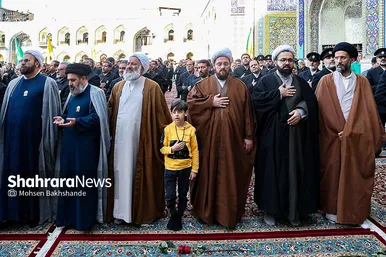 گزارش تصویری | آیین بدرقه کاروان‌های زیر سایه خورشید در حرم مطهر رضوی