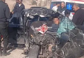 فیلمی از تصادف خودرو همسر سقاب اصفهانی، معاون رئیس جمهور + جزئیات سانحه