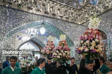 گزارش تصویری | تعویض گل‌های ضریح حرم مطهر امام‌رضا(ع)