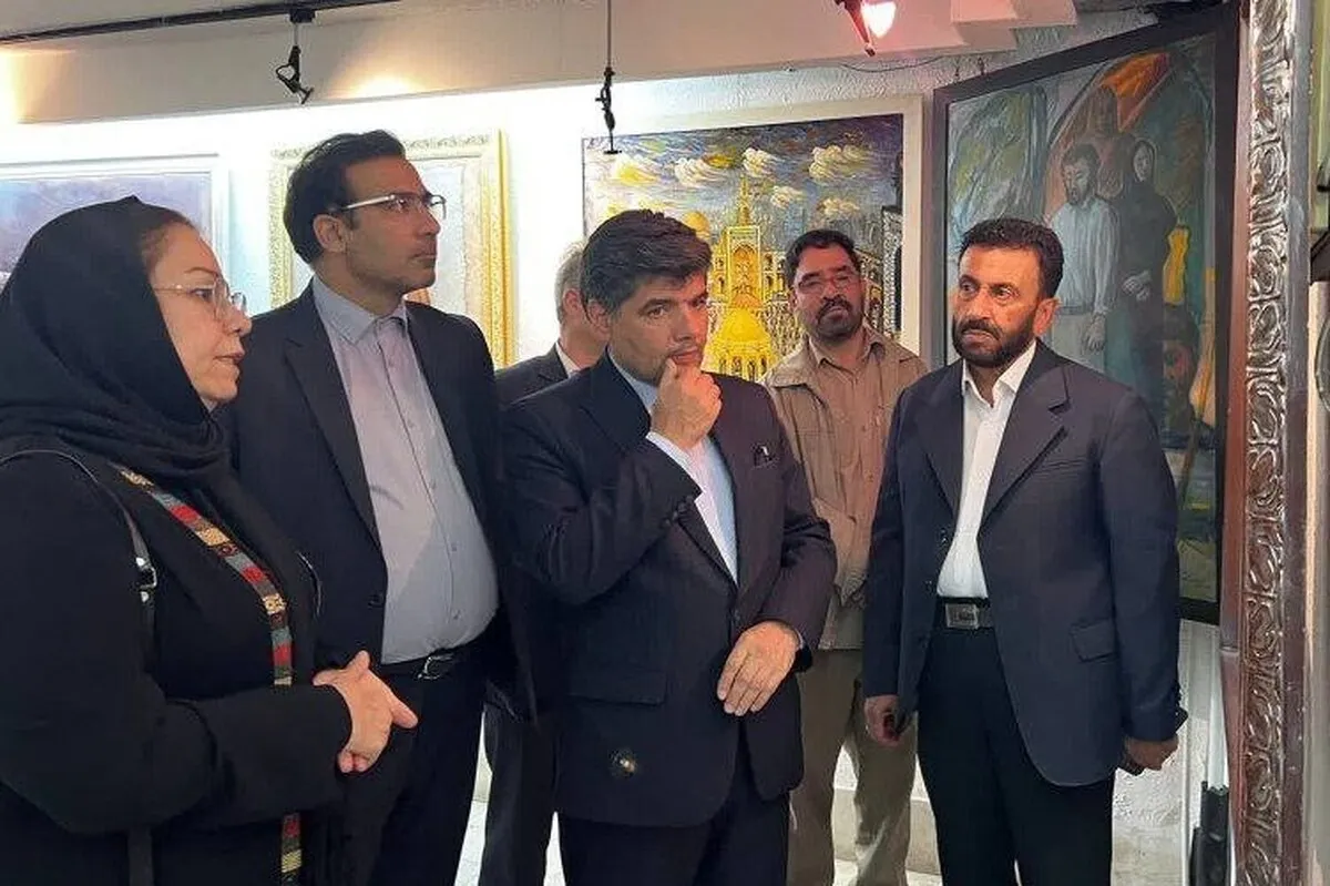 افتتاح نمایشگاه «افتخارآفرینان هنر خراسان» به مناسبت دهه کرامت ۱۴۰۴ در نگارخانه میرک مشهد