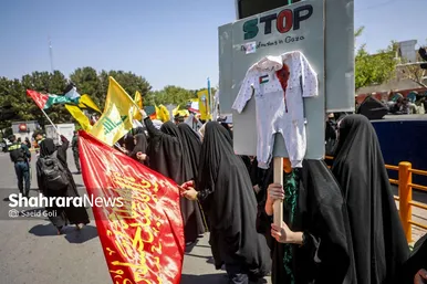 گزارش تصویری | تجمع دانش آموزان مشهدی در محکومیت کشتار کودکان غزه
