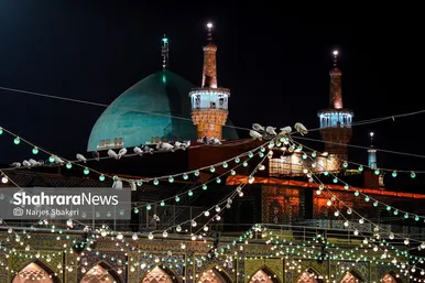 گزارش تصویری | حال و هوای حرم مطهر رضوی در شب نیمه شعبان