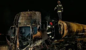 لحظه هولناک انفجار کامیون حامل سوخت در جاده سربیشه-نهبندان + فیلم
