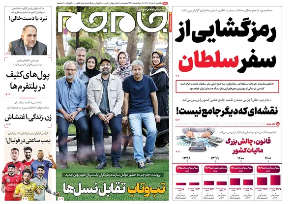 صفحه نخست روزنامه‌های کشور - یکشنبه ۷ خرداد ۱۴۰۲