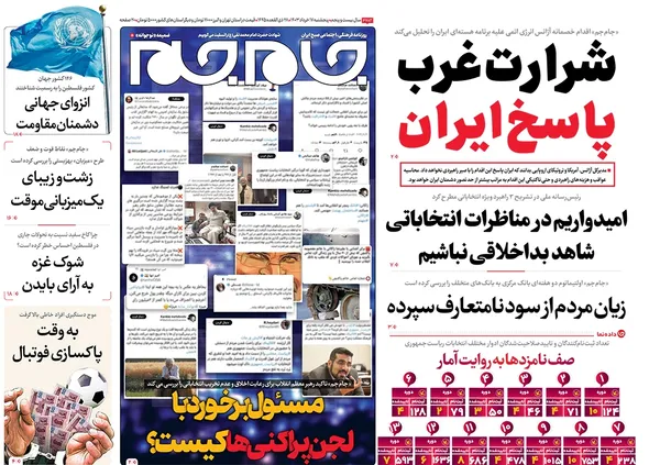 صفحه نخست روزنامه‌های کشور - پنجشنبه ۱۷ خرداد ۱۴۰۳