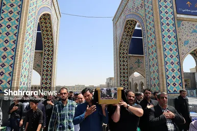 مراسم تشییع حاج فضل‌الله برهانی در حرم مطهر رضوی