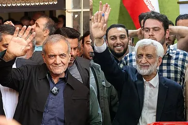 عکس‌هایی از پزشکیان و جلیلی پای صندوق رای در مرحله دوم انتخابات