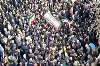 پیکر شهید حمله آمریکایی- صهیونیستی در سبزوار تشییع شد + فیلم