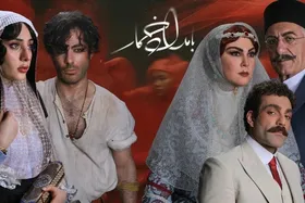 گلاره عباسی و ترلان پروانه در پشت صحنه سریال &laquo;بامداد خمار&raquo; + عکس