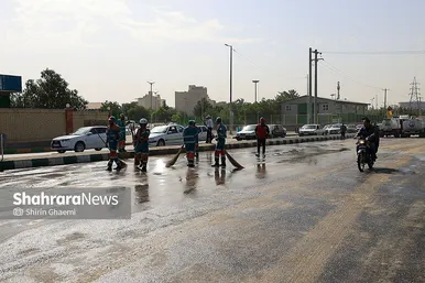 گزارش تصویری | اتفاق  خط لوله اصلی آبرسانی مشهد در بزرگراه شهید سلیمانی