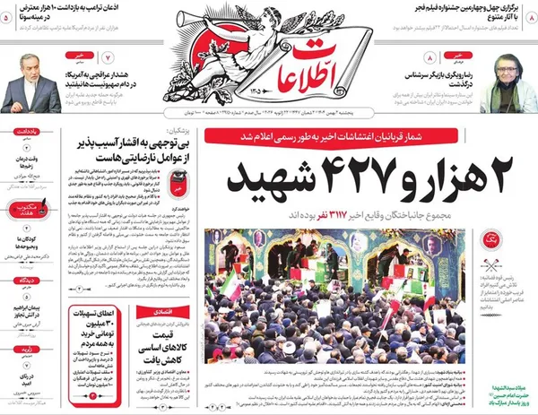 صفحه نخست روزنامه‌های کشور - پنجشنبه ۲ بهمن ۱۴۰۴