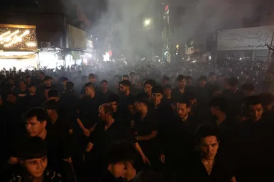 عزاداری شب هفتم محرم در محله گلشهر مشهد
