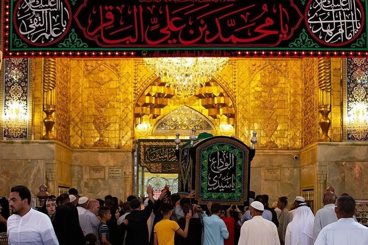 حرم مطهر امام رضا (ع) سوگوار شهادت امام محمد باقر (ع)