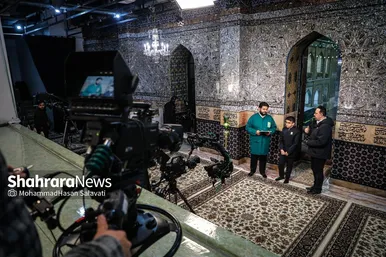 گزارش تصویری | پشت صحنه ویژه برنامه های سحر ماه رمضان تلویزیون در حرم مطهر رضوی
