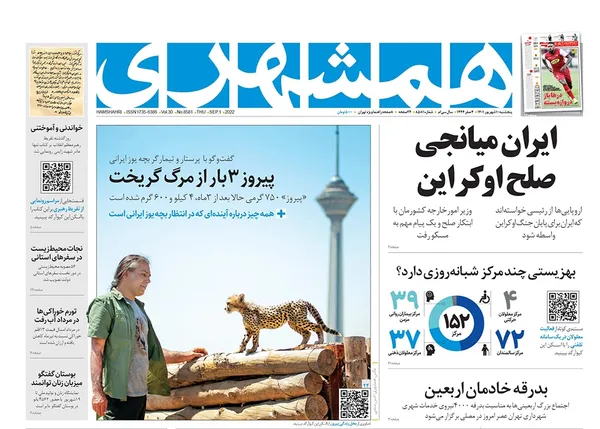 صفحه نخست روزنامه‌های کشور - پنجشنبه ۱۰ شهریور ۱۴۰۱
