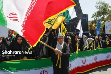 گزارش تصویری | تجمع دانش آموزان مشهدی در محکومیت کشتار کودکان غزه