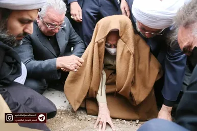 مراسم تشییع پیکر همسر آیت‌الله جوادی آملی
