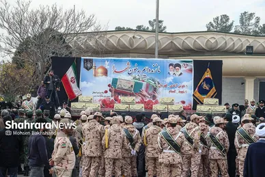 ورود پیکر مطهر ۱۲ شهید گمنام به مشهد
