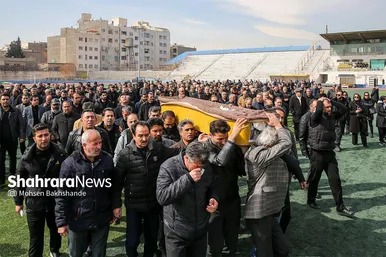 گزارش تصویری | مراسم تشییع محسن صنوبری، پیشکسوت اخلاق‌مدار و خوش‌نام فوتبال خراسان