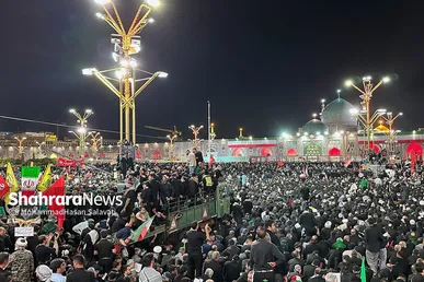 گزارش تصویری | وداع مردم مشهد با رهبر شهید ایران در حرم مطهر رضوی