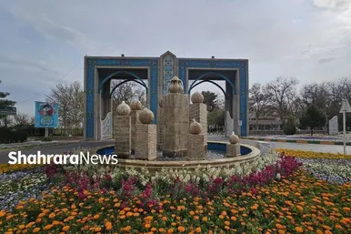 گل‌ آرایی بهاری در بهشت رضا(ع)