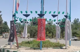 فضاآرایی حماسی منطقه هفت برای استقبال از عزاداران &laquo;قائد امت&raquo;