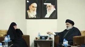 دختر سردار سلیمانی با سید حسن نصرالله دیدار کرد