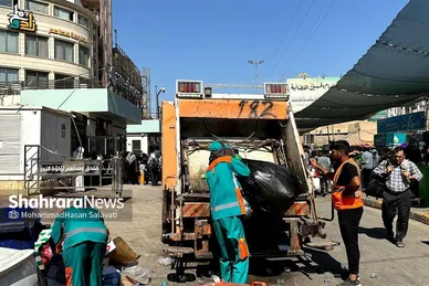 عکس | خدمت رسانی پاکبانان مشهدی به زائران اربعین در نجف اشرف