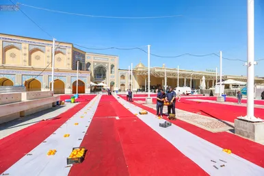 عکس | سفرهٔ افطاری در جوار حرم امیرالمؤمنین (ع)