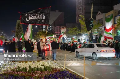 گزارش تصویری | سی‌وچهارمین خروش شبانه مشهدی‌ها در حمایت از نیروهای مسلح