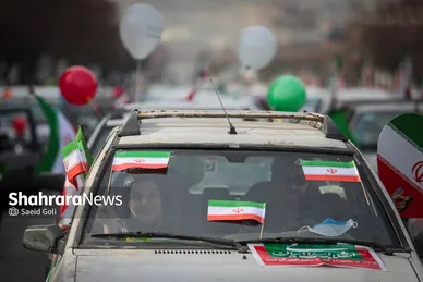 راهپیمایی خودرویی ۲۲ بهمن در مشهد