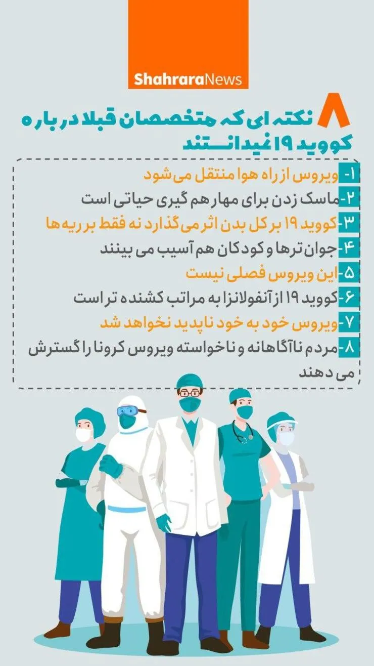 ۸ نکته جدید درباره بیماری کرونا