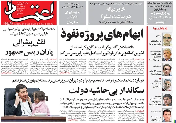 صفحه نخست روزنامه‌های کشور - دوشنبه ۱۵ مرداد ۱۴۰۳