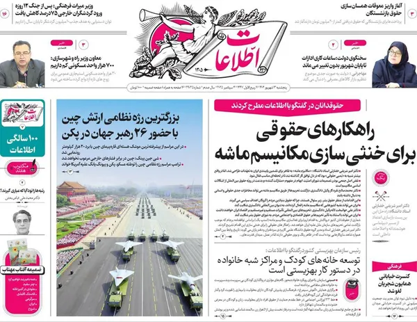 صفحه نخست روزنامه‌های کشور - پنجشنبه ۱۳ شهریور ۱۴۰۴