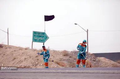 پاکسازی ٧ محور ورودی مشهد مقدس در دهه آخر صفر