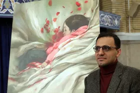 رونمایی از  اثر جدید حسن روح&zwnj;الامین به نام &laquo;دختر کاپشن صورتی&raquo; در حسینیه امام خمینی(ره) + تصاویر