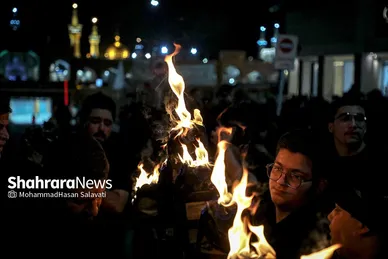 تصاویری از آئین سنتی مشعل گردانی نجفی‌های مقیم مشهد
