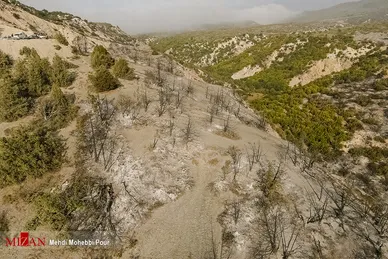 آتش سوزی منطقه حفاظت شده جهان نمای  گلستان