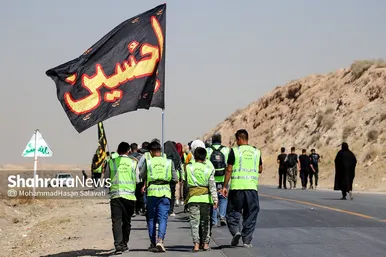 زائران پیاده در مسیر حرم مطهر رضوی