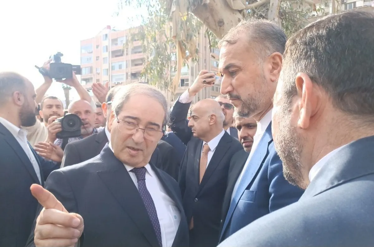 بازدید امیرعبداللهیان از محل شهادت شهید زاهدی و همرزمانش