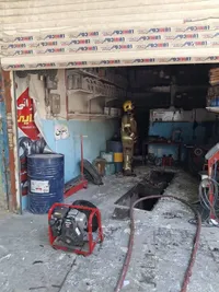 حریق بنزین در یک مغازه آپاراتی | تلاش ۲ ایستگاه آتش‌نشانی مشهد برای پیشگیری از انفجار (۳ تیر ۱۴۰۵)