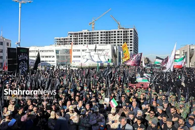 اجتماع عزاداران فاطمی و تشییع پیکر ۱۲ شهید گمنام دفاع مقدس و ۲ شهید حادثه تروریستی راسک در مشهد