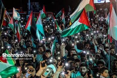 اجتماع مردمی «این المنتقم» در میدان فلسطین مشهد