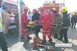 امداد رسانی به مصدومان سانحه رانندگی جاده قدیم مشهد به نیشابور
