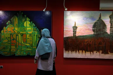 نمایشگاه نقاشی خط، یادبود شهدای شاهچراغ