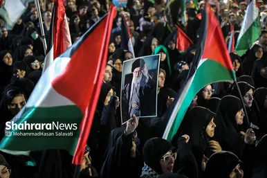 اجتماع مردمی «این المنتقم» در میدان فلسطین مشهد