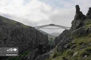 گزارش تصویری | پل معلق «ورگه‌سران»، نوآوری ایرانی در ارتفاع ۱۰۰ متری