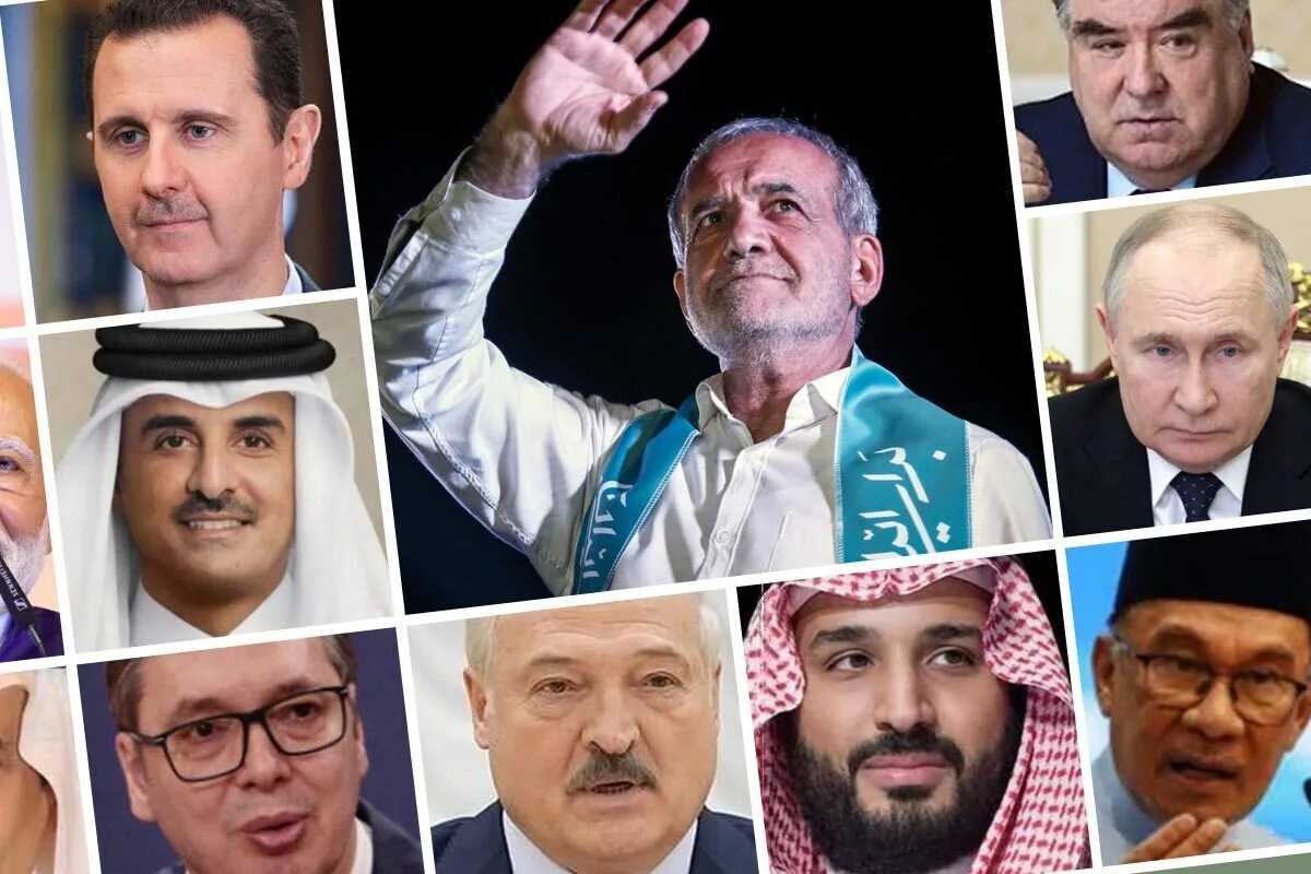 پیام تبریک مقامات خارجی به مسعود پزشکیان، نهمین رئیس جمهور ایران